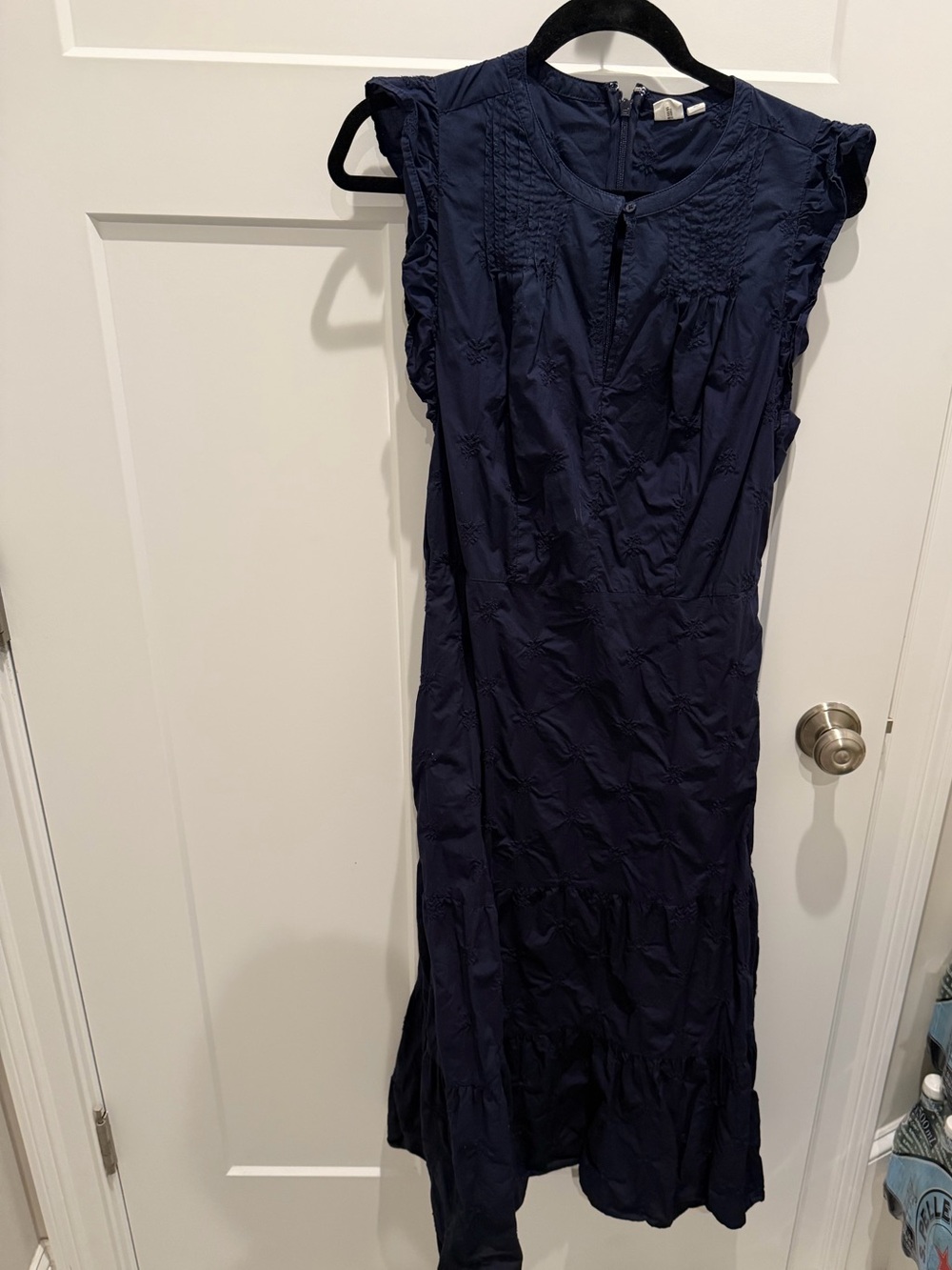 Gap small Navy Sleeveless Ruffle Midi Dress
